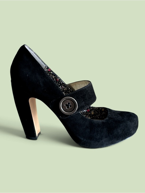 Seychelles Shoes - Seychelles "Third Degree" Black Suede Mary Jane Pumps